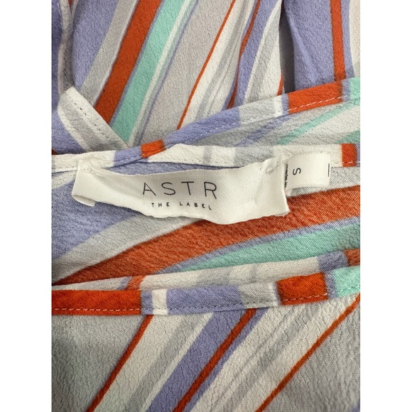 ASTR the Label Overlay Wrap Skirt - Stripes‎ - Multi/Pop Orange Stripe Sz Small - Picture 5 of 8